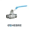 Кран шаровый полнопроходной GENEBRE, корпус-латунь, уплотнение-PTFE, Tmax=180°C НР/НР ручка-рыч