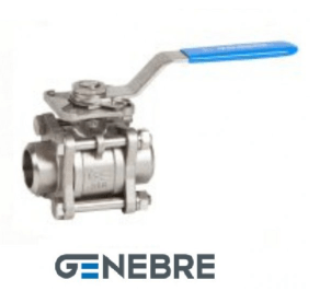 Кран шаровой полнопроходной GENEBRE 2026 12 DN100 PN63, корпус - AISI316, шар - AISI316, уплотнение шара - PTFE+15% GF, СВ/СВ, рукоятка-рычаг, кв.17мм
