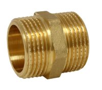 Нипель (сгон) Doppelnippel - zylindrisch, 11/4", Messing blank