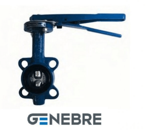 Затвор дисковый поворотный GENEBRE 2109 24 DN400 PN10, корпус - GJL-200 (GG20), диск - AISI316 (CF8M), уплотнение - EPDM, М/Ф, редуктор, шток 27 мм