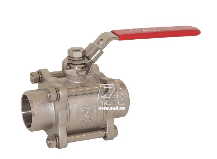 Шаровой кран DN25, PN64, 1.4408 / PTFE, приварные концы, полнопроходной, DIN3202-S13